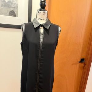 Calvin Klein faux leather detail short dress